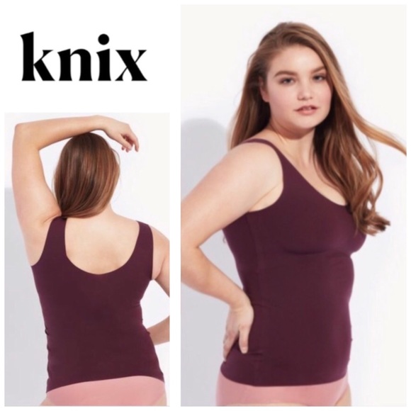 KNIX 34” Medium LuxeLift Tank Plum Built-In Bra - Picture 2 of 16